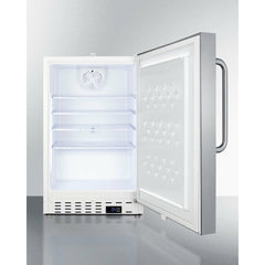 Summit 21" Wide Built-In Commercial All-Refrigerator, ADA Compliant with 3.32 cu. ft. Capacity, 4 Wire Shelves, Right Hinge with Door Lock, Crisper Drawer, Automatic Defrost ADA Compliant, Factory Installed Lock, CFC Free - SCR504SSTBADA