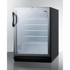 Summit 24" Wide Built-In Beverage Center, ADA Compliant with 5.5 cu. ft. Capacity Reversible Door, Lock, 4 Shelves - SCR600BGL