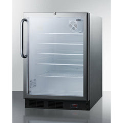 Summit 24" Wide Craft Beer Pub Cellar with 5.5 cu. ft. Capacity Reversible Door, Lock, 5 Shelves , CFC Free, Commercially Approved, Digital Thermostat - SCR600BGLDTPUBCSS
