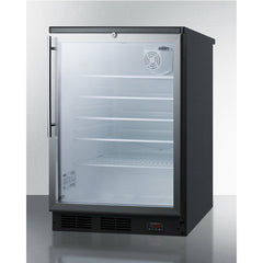 Summit 24" Wide Craft Beer Pub Cellar with 5.5 cu. ft. Capacity Reversible Door, Lock, 5 Shelves , CFC Free, Commercially Approved, Digital Thermostat - SCR600BGLDTPUB