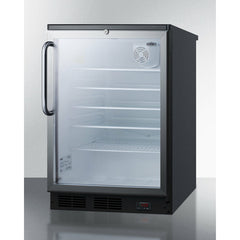 Summit 24" Wide Craft Beer Pub Cellar with 5.5 cu. ft. Capacity Reversible Door, Lock, 5 Shelves , CFC Free, Commercially Approved, Digital Thermostat - SCR600BGLDTPUB