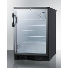 Summit 24" Wide Craft Beer Pub Cellar with 5.5 cu. ft. Capacity Reversible Door, Lock, 5 Shelves , CFC Free, Commercially Approved - SCR600BGLDTPUB