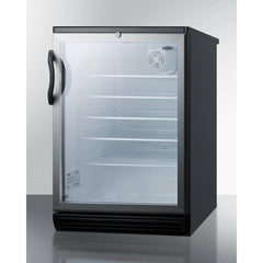 Summit 24" Wide Beverage Center with 5.5 cu. ft. Capacity Reversible Door, Lock, 5 Shelves , Factory Installed Lock, CFC Free, Commercially Approved - SCR600BGL