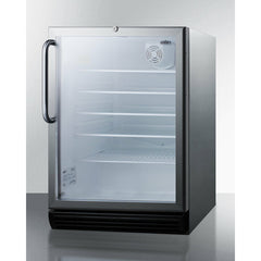 Summit 24" Wide Built-In Beverage Center with 5.5 cu. ft. Capacity Lock, 5 Shelves , Factory Installed Lock, CFC Free, Commercially Approved, Automatic Defrost - SCR600BGLCSS