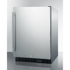 Summit 24" Wide Built-In Beverage Center with 5.0 Cu. Ft. Capacity, Stainless Steel Exterior, Reversible Stainless Steel Door, Open Door & Temperature Alarm (Panel Not Included) - SCR610BLSD