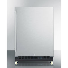 Summit 24" Wide Built-In Beverage Center with 5.0 Cu. Ft. Capacity, Stainless Steel Exterior, Reversible Stainless Steel Door, Open Door & Temperature Alarm (Panel Not Included) - SCR610BLSD