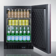 Summit 24" Wide Built-In Beverage Center with 5.0 Cu. Ft. Capacity, Stainless Steel Exterior, Reversible Stainless Steel Door, Open Door & Temperature Alarm (Panel Not Included) - SCR610BLSD