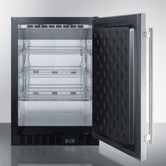 Summit 24" Wide Built-In Beverage Center with 5.0 Cu. Ft. Capacity, Stainless Steel Exterior, Reversible Stainless Steel Door, Open Door & Temperature Alarm (Panel Not Included) - SCR610BLSD