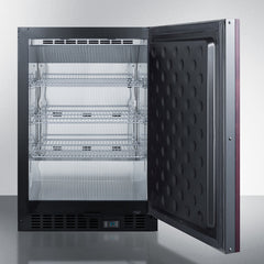 Summit 24" Wide Built-In Beverage Center with 5.0 Cu. Ft. Capacity, Stainless Steel Exterior, Reversible Stainless Steel Door, Open Door & Temperature Alarm (Panel Not Included) - SCR610BLSD