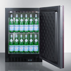 Summit 24" Wide Built-In Beverage Center with 5.0 Cu. Ft. Capacity, Stainless Steel Exterior, Reversible Stainless Steel Door, Open Door & Temperature Alarm (Panel Not Included) - SCR610BLSD