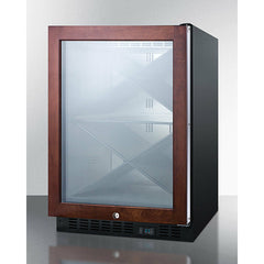 Summit 24" Wide Single Zone Built-In Commercial Wine Cellar with Reversible Door, Diamond Style Shelving, Stainless Steel Interior, Digital Thermostat - SCR610BLX