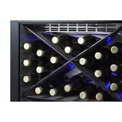 Summit 24" Wide Single Zone Built-In Commercial Wine Cellar with Reversible Door, Diamond Style Shelving, Stainless Steel Interior, Digital Thermostat - SCR610BLX
