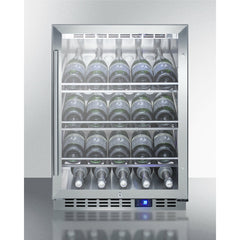 Summit 24" Wide Single Zone Outdoor Commercial Wine Cellar 20 Bottle Capacity, 3 Stainless Steel Shelves, Double-Pane Tempered Glass Door, LED Lighting, Digital Controls - SCR611GLOSCH
