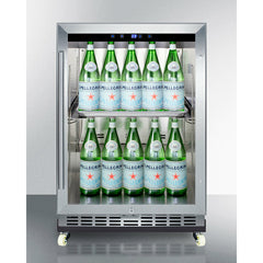 Summit 24" Wide Outdoor Mini Reach-In Beverage Center with Dolly - SCR611GLOSRI