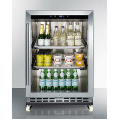 Summit 24" Wide Outdoor Mini Reach-In Beverage Center with Dolly - SCR611GLOSRI