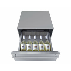 Summit 24" Wide Built-In Commercial Beverage Refrigerator With 4.76 cu. ft. Capacity, Top Drawer, Cantilevered Chrome Shelves, Double-Pane Tempered Glass Door - SCR615TD