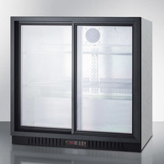 Summit 36" Wide Beverage Center with Back Bar Design, Sliding Glass Doors, Factory-Installed Lock, Internal Fan, Automatic Defrost, Digital Thermostat - SCR700B