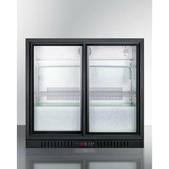 Summit 36" Wide Beverage Center with Back Bar Design, Sliding Glass Doors, Factory-Installed Lock, Internal Fan, Automatic Defrost, Digital Thermostat - SCR700B