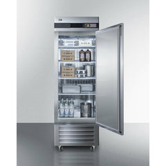 Summit 28" Reach-In Refrigerator with 23.0 Cu. Ft. Capacity, Self Closing Door, Door Alarm, Temperature Alarm, Lock, Adjustable Wire Shelves - SCRR232
