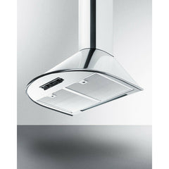 Summit 24" Wide Wall-Mounted Range Hood, ADA Compliant with 600 CFM Internal Blower, 3 Fan Speeds, Timer Function, Aluminum Filters, Slider Controls - SEH6624C