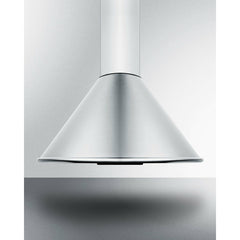 Summit 24" Wide Wall-Mounted Range Hood, ADA Compliant with 600 CFM Internal Blower, 3 Fan Speeds, Timer Function, Aluminum Filters, Slider Controls - SEH6624C
