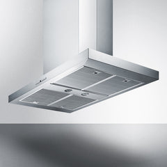 Summit 36" Wide Island Hood with 600 CFM Internal Blower, 4 Fan Speeds, Timer Function -  SEIH4636CV4