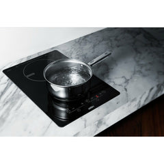 Summit 13" Wide 120V 2-Burner Induction Cooktop with 7-Piece Cookware Set, Hot Surface Indicator, Child Lock, 2 Cooking Zones - SINC2B120