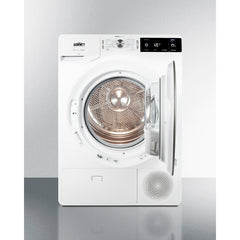 Summit 24" Wide 208-240V Heat Pump Dryer with 3.88 Cu. Ft. Capacity, Slim-Fitting Design, Heat Pump Operation, Stainless Steel Drum - SLD242W