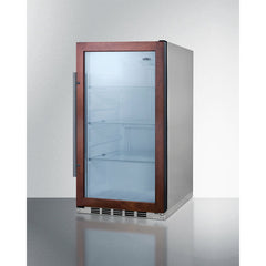 Summit 19" Shallow Depth Indoor/Outdoor Beverage Cooler with 3.13 cu. ft. Capacity Lock, 3 Shelves , Adjustable Glass Shelves, LED Lighting, Digital Thermostat, Factory Installed Lock, CFC Free, Commercially Approved - SPR489OS
