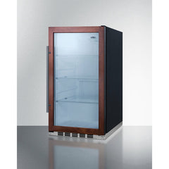 Summit 19" Shallow Depth Indoor/Outdoor Beverage Cooler with 3.13 cu. ft. Capacity Lock, 3 Shelves , Adjustable Glass Shelves, LED Lighting, Digital Thermostat, Factory Installed Lock, CFC Free, Commercially Approved - SPR489OS