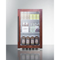 Summit 19" Shallow Depth Indoor/Outdoor Beverage Cooler with 3.13 cu. ft. Capacity Lock, 3 Shelves , Adjustable Glass Shelves, LED Lighting, Digital Thermostat, Factory Installed Lock, CFC Free, Commercially Approved - SPR489OS