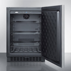 Summit 24" Wide Outdoor All-Refrigerator with 4.6 cu. ft. Capacity, 3 Glass Shelves, Right Hinge with Reversible Doors, with Door Lock, Frost Free Defrost Energy Star Certified - SPR627OSCSS