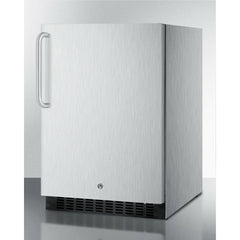 Summit 24" Wide Outdoor All-Refrigerator with 4.6 cu. ft. Capacity, 3 Glass Shelves, Right Hinge with Reversible Doors, with Door Lock, Frost Free Defrost Energy Star Certified - SPR627OSCSS