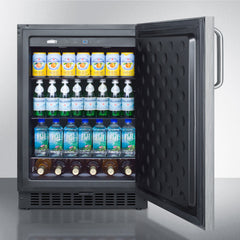 Summit 24" Wide Outdoor All-Refrigerator with 4.6 cu. ft. Capacity, 3 Glass Shelves, Right Hinge with Reversible Doors, with Door Lock, Frost Free Defrost Energy Star Certified - SPR627OSCSS