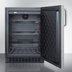 Summit 24" Wide Outdoor All-Refrigerator with 4.6 cu. ft. Capacity, 3 Glass Shelves, Right Hinge with Reversible Doors, with Door Lock, Frost Free Defrost Energy Star Certified - SPR627OSCSS