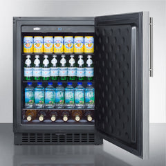 Summit 24" Wide Outdoor All-Refrigerator with 4.6 cu. ft. Capacity, 3 Glass Shelves, Right Hinge with Reversible Doors, with Door Lock, Frost Free Defrost Energy Star Certified - SPR627OSCSS