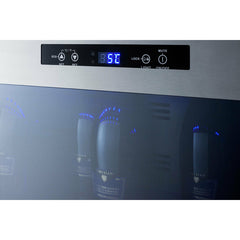 Summit 36" Wine Cooler with 6-12 Bottle Capacity, Digital Control, LED Light, Compressor Cooling, ETL Approved, Digital Thermostat, Automatic Defrost, CFC Free, High/Low Temperature Alarm, Control panel lock, Adjustable LED lighting - STC