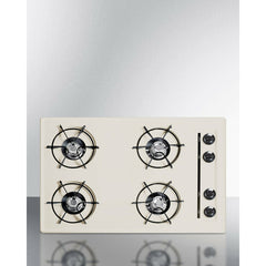 Summit 30" Wide 4-Burner Gas Cooktop with 4 Open Burners, Porcelain Enameled Steel Grates, Recessed Top, Porcelain Cooking Surface - SNL05