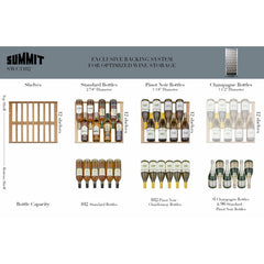 Summit 24" Wide Wine Cellar with 102 Bottle Capacity, Right Hinge, Glass Door, With Lock, 12 Adjustable Wine Racks, Digital Control, LED Light, Compressor Cooling - SWC1102