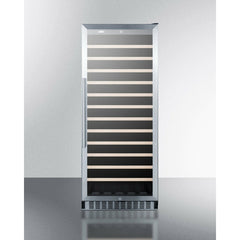 Summit 24" Wide Wine Cellar with 102 Bottle Capacity, Right Hinge, Glass Door, With Lock, 12 Adjustable Wine Racks, Digital Control, LED Light, Compressor Cooling - SWC1102