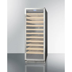 Summit 24" Wide Single Zone Wine Cellar with 127 Bottle Capacity, Right Hinge, Glass Door, With Lock, 11 Extension Wine Racks, Digital Control, LED Light, Compressor Cooling, ETL Approved, Digital Thermostat - SWC1127B