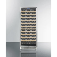 Summit 24" Wide Single Zone Wine Cellar with 127 Bottle Capacity, Right Hinge, Glass Door, With Lock, 11 Extension Wine Racks, Digital Control, LED Light, Compressor Cooling, ETL Approved, Digital Thermostat - SWC1127B