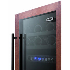 Summit 18" Wide Built-In Wine Cellar (Panel Not Included) with 28 Bottle Capacity, Right Hinge, Glass Door, With Lock, 4 Extension Wine Racks, Digital Control, LED Light, Compressor Cooling, ETL Approved - SWC182Z