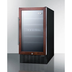Summit 18" Wide Built-In Wine Cellar (Panel Not Included) with 28 Bottle Capacity, Right Hinge, Glass Door, With Lock, 4 Extension Wine Racks, Digital Control, LED Light, Compressor Cooling, ETL Approved - SWC182Z