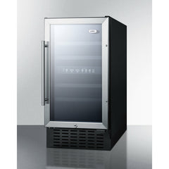 Summit 18" Wide Built-In Wine Cellar (Panel Not Included) with 28 Bottle Capacity, Right Hinge, Glass Door, With Lock, 4 Extension Wine Racks, Digital Control, LED Light, Compressor Cooling, ETL Approved - SWC182Z