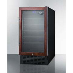 Summit 18" Wide Built-In Wine Cellar with 34 Bottle Capacity, Right Hinge, Glass Door, With Lock, 5 Extension Wine Racks, Digital Control, LED Light, Compressor Cooling, ETL Approved - SWC1840B