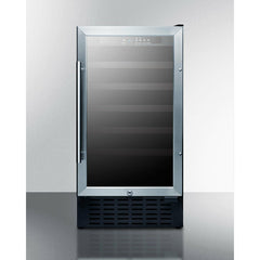 Summit 18" Wide Built-In Wine Cellar, ADA Compliant with 34 Bottle Capacity, Right Hinge, Glass Door, With Lock, 5 Extension Wine Racks, Digital Control, LED Light, Compressor Cooling, ETL Approved - SWC1840B