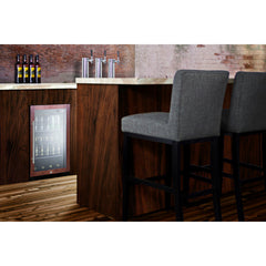 Summit 18" Wide Built-In Beverage Center, ADA Compliant with 2.7 Cu. Ft. Capacity, Adjustable Chrome Shelves, Tempered Glass Door, LED Lighting - SCR1841B