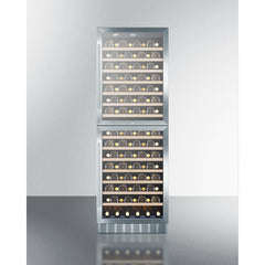 Summit 24" Wide Wine Cellar With Lock, 14 Extension Wine Racks, Digital Control, LED Light, ETL Approved, Digital Thermostat, Dual Zone, Built-In capable - SWC1875B