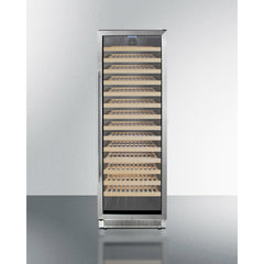 Summit 24" Wide Single Zone Wine Cellar with 165 Bottle Capacity, Right Hinge, Glass Door, With Lock, 14 Extension Wine Racks, Digital Control, LED Light, Compressor Cooling, ETL Approved, Digital Thermostat - SWC1926B